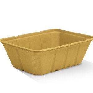 1600ml Sugarcane Tray Unbleached 200pc/ctn