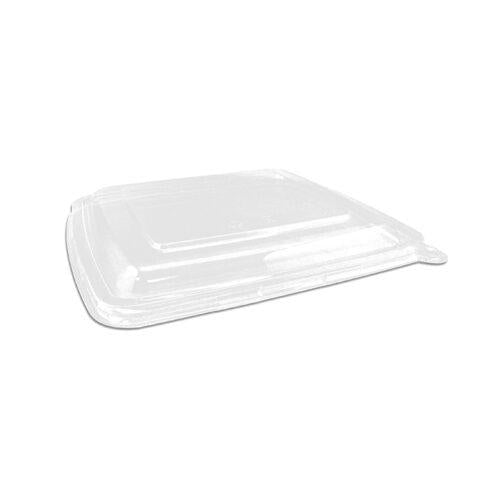 9" PET Square Takeaway Tray Lid No Compartment 200pc/ctn