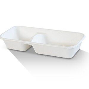Sugarcane Tray 2 Compartment 400pc/ctn