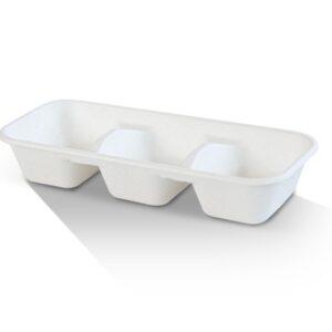 Sugarcane Tray 3 Compartment 400pc/ctn