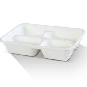 Sugarcane Tray 4 Compartment 400pc/ctn