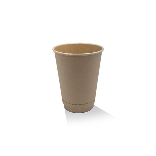 12oz Aqueous Coated Bamboo DW Cup/Brown 90mm 500pc/ctn