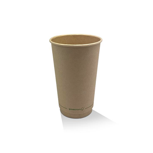 16oz Aqueous Coated Bamboo DW Cup/Brown 90mm 500pc/ctn