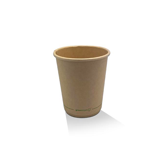 8oz Aqueous Coated Bamboo DW Cup/Brown 80mm 500pc/ctn