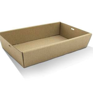 Medium Corrugated Catering Tray 50mm Height Rectangle Brown 100pc/ctn