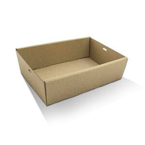 Small Corrugated Catering Tray 50mm Height Rectangle Brown 100pc/ctn