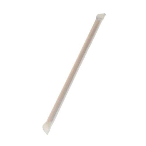 Jumbo Bamboo Fiber Straw Slant Cut Individually Wrapped 3000pc/ctn