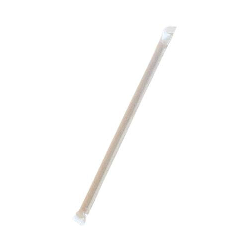 Regular Bamboo Fiber Straw Slant Cut Individually Wrapped 5000pc/ctn