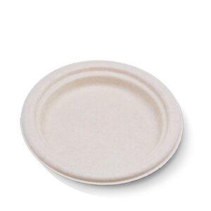 9" Sugarcane Plate Round Unbleached 500pc/ctn