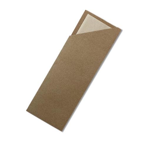 Kraft Cutlery Pouch With Bamboo Napkin 1000pc/ctn