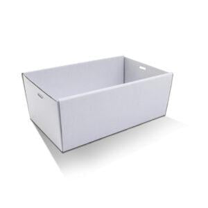 Small Corrugated Catering Tray Rectangle White 50pc/ctn
