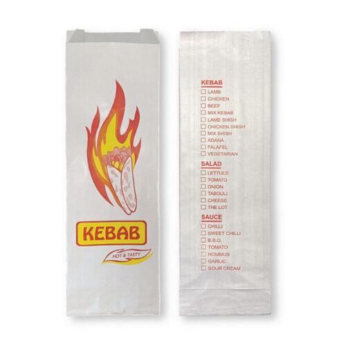 Foil Kebab Bag Printed White 250pc/pk