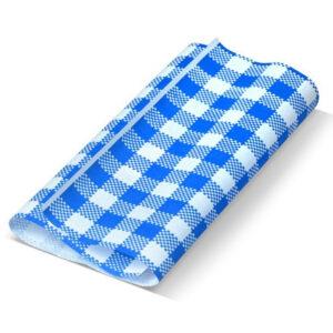 Greaseproof Paper 190 x 300mm Gingham Blue 200/ream