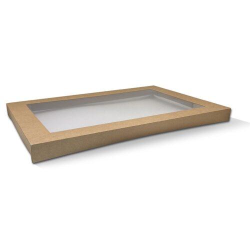 Medium Kraft Catering Tray Lid Plus Window 100pc/ctn