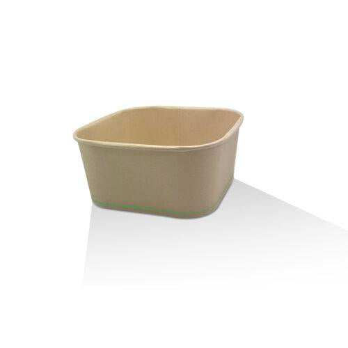 1400ml PBS Coated Bamboo Paper Square Container 300pc/ctn
