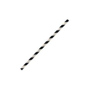 Cocktail Paper Straw Black Stripe 2500pc/ctn