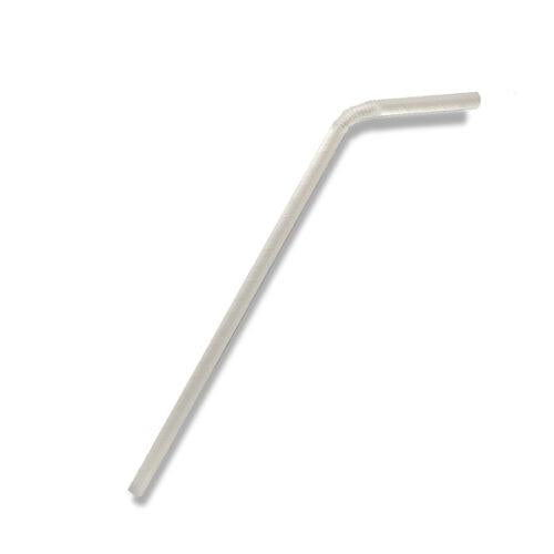 Paper Straw Flexi Plain White 2500pc/ctn