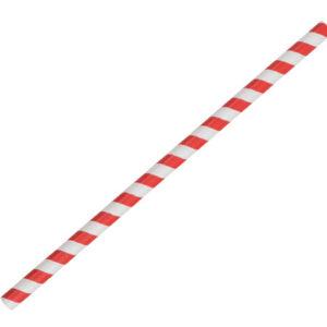 Jumbo Paper Straw Red Stripe 2500pc/ctn