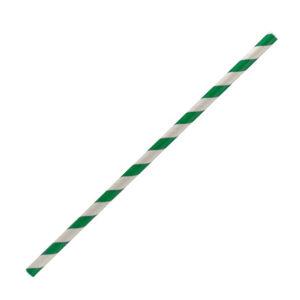 Regular Paper Straw Green Stripe 2500pc