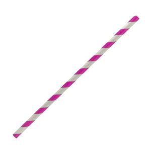 Regular Paper Straw Pink Stripe 2500pc