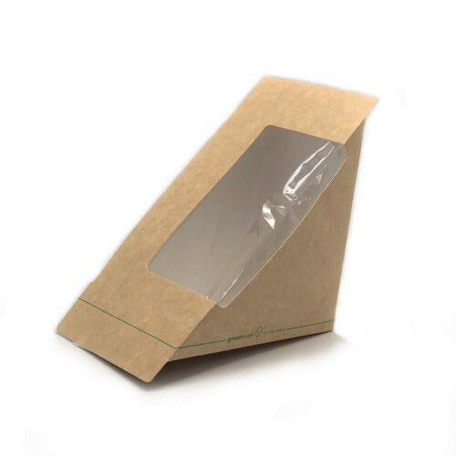 PLA Coated Sandwich Wedge Heat Seal with window 600pc/ctn