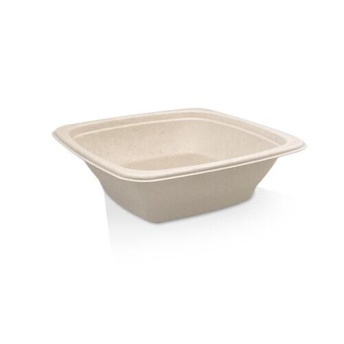 24oz Sugarcane Container Square Unbleached 300pc/ctn