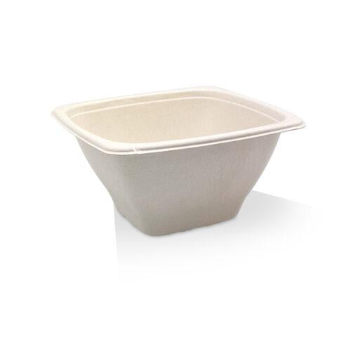 42oz Sugarcane Container Square Unbleached 300pc/ctn