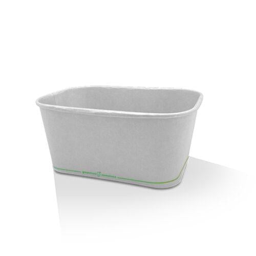 1000ml PLA Coated White Rectangular Container 300pc/ctn