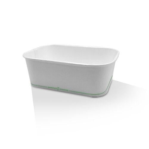 750ml PLA Coated White Rectangular Container 300pc/ctn